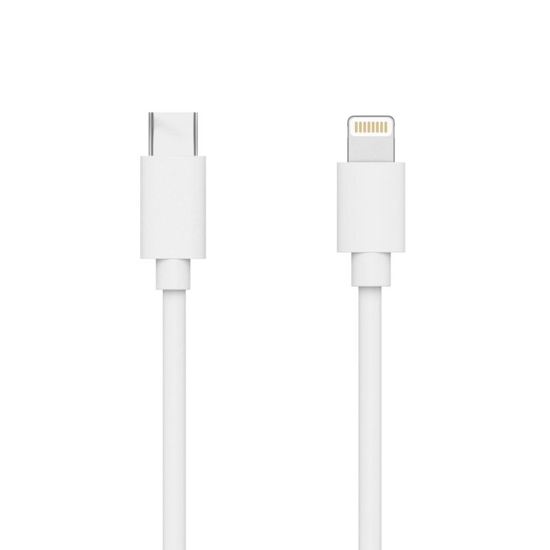Just Wireless Lightning to USB-C PVC Cable – White, 1 of 8