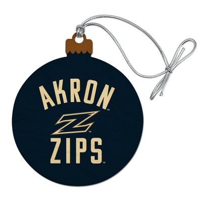 University of Akron Zips Logo Wood Christmas Tree Holiday Ornament