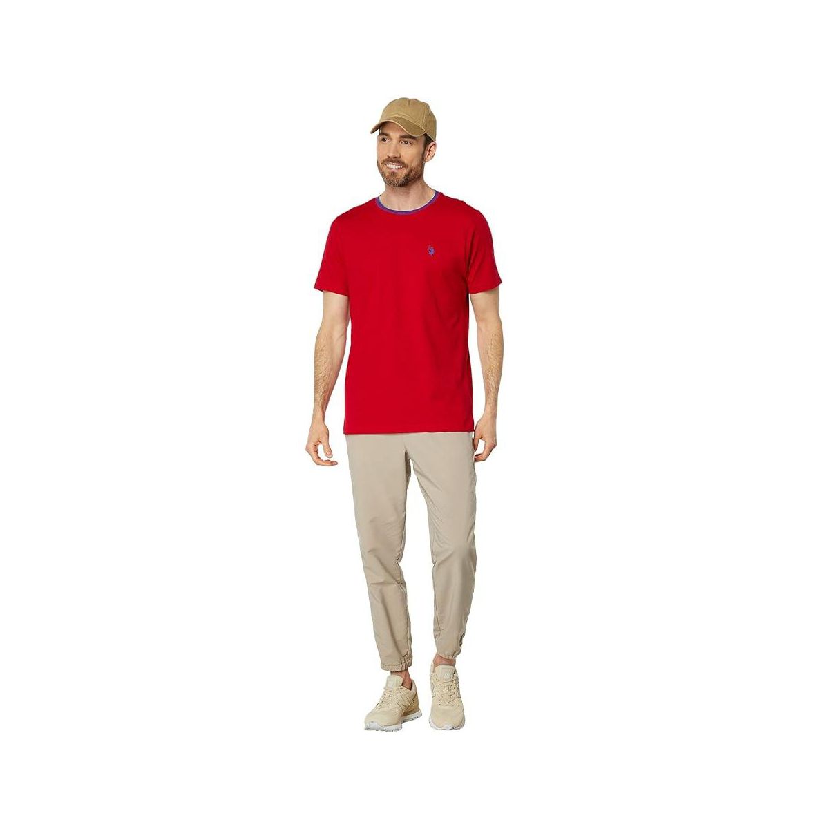 U.S. Polo Assn. Men's Short Sleeve Crew Neck Yarn-Dye Collar Tipped Jersey T-Shirt - thumbnail 10