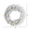Nearly Natural 24-in White Colorado Spruce Artificial Christmas Wreath with 179 Bendable Branches and 35 Warm LED Lights - 2 of 2