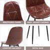Set of 2 Upholstered Faux Leather Dining Chairs - Modern Kitchen & Dining Room Chairs with Metal Legs, High Back, Easy Assembly (Black) - 3 of 4