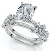 Pompeii3 Certified 2 1/2Ct Cushion Diane Engagement Bridal Set 14k Gold or Pt Lab Created - 3 of 4