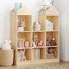 Toy Storage Organizer 8-Cubby Kids Bookshelf Natural Bookcase Toddlers Playhouse Cabinet Shelf for Boys Girls Wooden Cubby Storage - 2 of 4