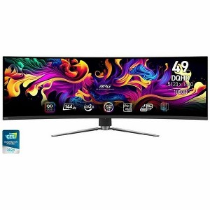 Refurbished: MSI 491CQP QD-OLED 49" DQHD Curved Gaming Monitor, Black - Manufacturer Refurbished - 1 of 4