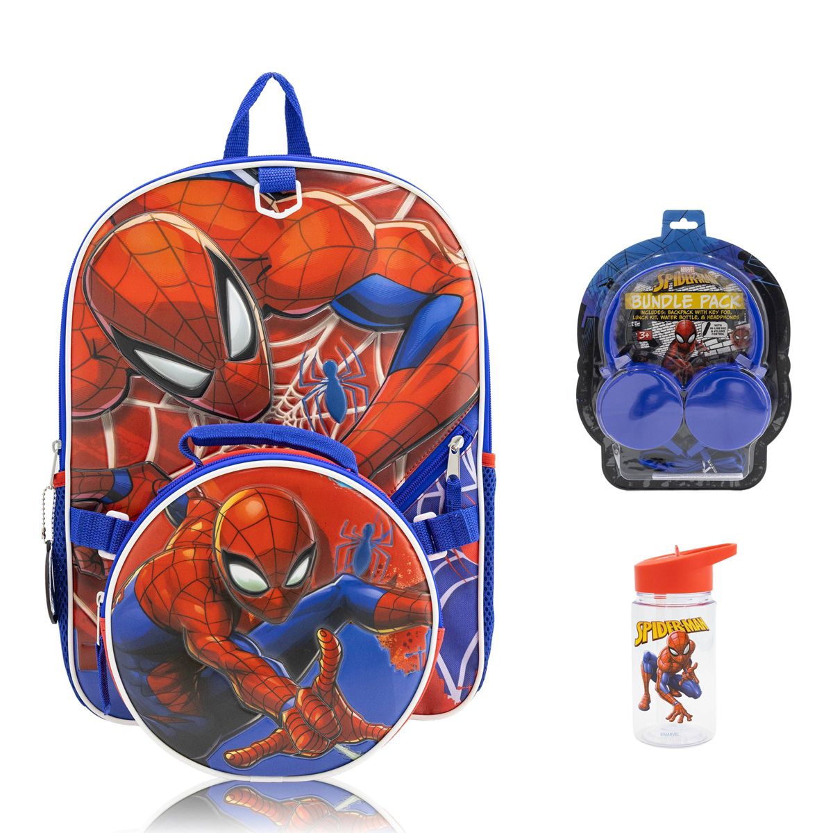 Marvel Lightweight 4pc Set with headphone Backpack - Spider-Man - thumbnail 2