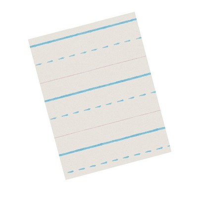 Sulphite Handwriting Paper, Dotted Midline, Grade 2, 1/2 x 1/4 x 1/4  Ruled Short, 8 x 10-1/2, 500 Sheets Per Pack, 2 Packs - PACZP2413-2