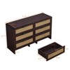 ORRD 51.18" Arc Corner Rattan Cabinet, 6-Drawer Storage for Living Room, Bedroom, Kitchen, Reddish-Brown & Brown - 4 of 4