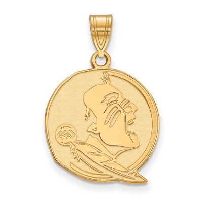 Black Bow Jewelry 10k Yellow Gold Florida State Seminoles NCAA Large Pendant
