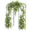 8.8 FT Metal Garden Arbor - Black Birdcage Wedding Arch for Outdoor Ceremony, Party - Steel Pergola Pavilion - 4 of 4