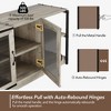 Farmhouse TV Stand for 75/80 inch TV, Entertainment Center with Storage Cabinet, Industrial TV Console Cabinet with Mesh Doors - 2 of 4