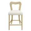 Okak Set of 2 Counter Height Bar Stools for Dining Rooms,Upholstered Heart-Shaped Hollow Back Counter Bar Stools Without Arm - 3 of 4