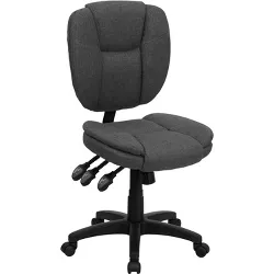 Emma and Oliver Mid-Back Gray Fabric Pillow Top Ergonomic Task Office Chair