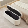 NicBex Modern 45" Storage Bench Boucle Accent Stool with Cushioned Top for Entryway and Living Room - 2 of 4
