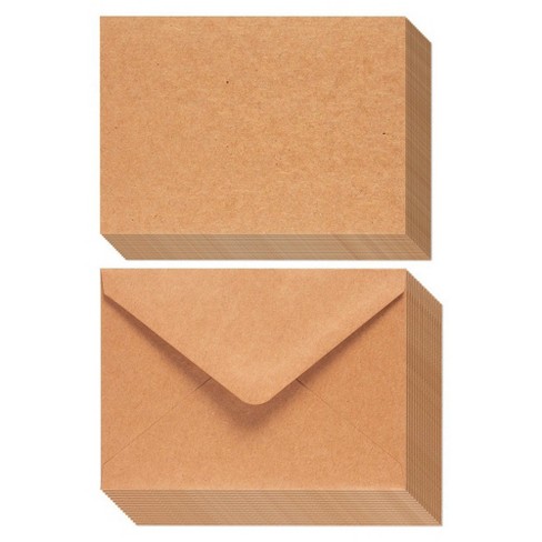100-Count A7 Invitation Envelopes and 100-Count 5 x 7 Cards 5.25 x 7.25 Inches Graduations Parties Baby Showers Kraft Paper A7 Cards and Envelopes Set for Weddings A7 Envelopes and Cards