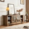 Modern Farmhouse TV Stand for TVs up to 65",Home Entertainment Center with Storage Cabinet and Adjustable Shelves - 2 of 4