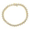 Haus of Brilliance Silver 1/10 Cttw Diamond Round Miracle Plate and "S" Link Tennis Bracelet - 2 of 4