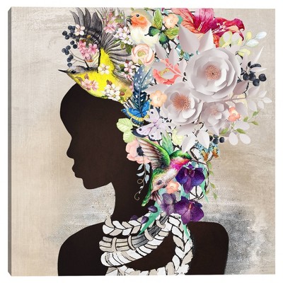 30" x 30" Natural Woman Floral by Nikki Chu Canvas Art Print - Masterpiece Art Gallery