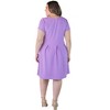 Plus Size Scoop Neck Knee Length Pleated Pocket Dress - 24seven Comfort Apparel™ - 3 of 4