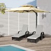 Outsunny 10 x 10FT Offset Patio Umbrella, Hanging Cantilever Umbrella, Square Shape, Aluminum Cross Base, Tilt, 360-Degree Rotation - 3 of 4