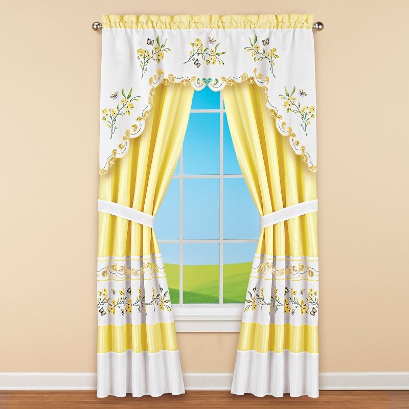 Collections Etc Yellow Butterfly Curtains, 3 of 6