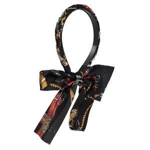 Unique Bargains Women's Grace Retro Satin Cross Knotted Fabric Headband 5.91"x5.31" Black 1 Pc - 1 of 4