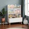 Mshliw Kids Bookshelf and Toy Storage Organizer, 3-Tier Book and Magazine Rack with Bin, MDF Bookcase for Nursery or Playroom - 2 of 4