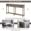 Solid Wooden Console Sofa Table, With 2 Drawers, Bottom Storage Shelves, Console Table, Easy Assembly, Farmhouse Console Sofa Table For Hallway - 3 of 4