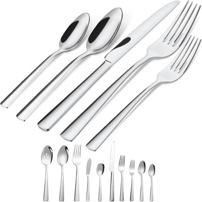 BRINJOY 45-Piece Stainless Steel Silverware Set - Ergonomic Cutlery Set with Steak Knives for 8, Dishwasher Safe