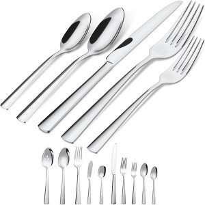 BRINJOY 45-Piece Stainless Steel Silverware Set - Ergonomic Cutlery Set with Steak Knives for 8, Dishwasher Safe - 1 of 4
