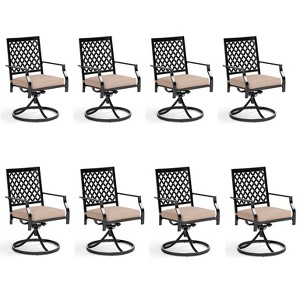 Captiva Designs Outdoor Patio Dining Swivel Steel Chairs with Thick Cushions - 1 of 4