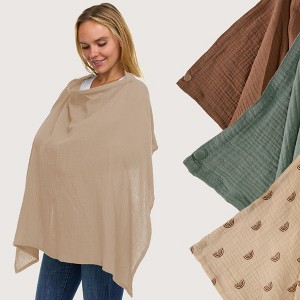 Babylicious Muslin Nursing Cover for Breastfeeding – 100% Cotton, Breathable, Adjustable Straps & Arch-Line – Breastfeeding Essentials for Moms - 1 of 4