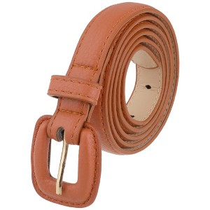 INSPIRE CHIC Womens 0.7" Width Textured Faux Leather Waist Belts 1Pc - 1 of 4