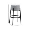 Meridian Furniture,Avalon Grey Boucle Fabric Bar Stool - 4 of 4