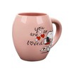 Peanuts You Are So Loved 18 Oz Pink Oval Ceramic Mug - 2 of 4