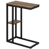 Vynxaria Contemporary C-Shaped Accent Table - Brown Laminate & Black Metal, 18.25" L x 10.25" W x 25.25" H - 4 of 4