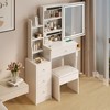 Makeup Vanity, Dressing Table With 4 Drawers & Storage Shelves, Makeup Table With LED Lighted Mirror, 3 Color Modes & Adjustable,  For Bedroom - 3 of 4