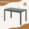 Costway Patio 48 Inch Wicker Dining Table for 6 Rectangular Table with Rattan Tabletop - 3 of 4