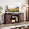 59in Farmhouse TV Stand for TVs Up to 65", Rustic Entertainment Center with Sliding Barn Doors, Storage Cabinets & Adjustable Shelf, Media Console - 2 of 4