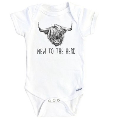 Cow Herd Black Onesie® Baby Boy Girl Clothes Infant Bodysuit Funny Cute Newborn GS1