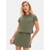 EXLURA Womens Casual Summer 2 Piece Short Skirt Sets Short Sleeve Tshirt And Tennis Skort Dressy Cotton Matching Sweatsuits - 3 of 4