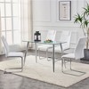 Zeus & Ruta Modern Faux Leather Dining Chairs Set of 4 with Upholstered and Metal Legs - Ideal for Kitchen, Living & Bedroom - 3 of 4