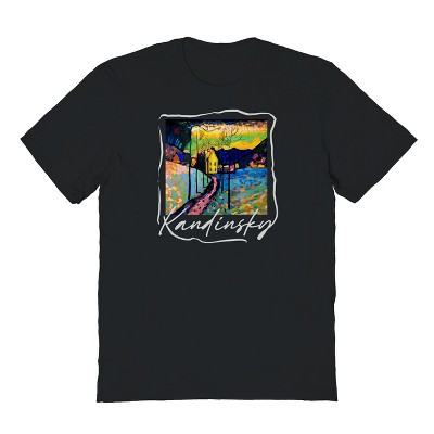 Pierce Archive Men's Kandinsky Doodle Border Short Sleeve Graphic Cotton T-shirt