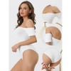 INSPIRE CHIC Women's Off-Shoulder High Waist Short Sleeve Backless Slim Fit Stretchy Bodysuit 3 Packs - image 3 of 4