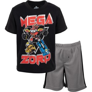 Power Rangers Green Ranger Red Ranger Blue Ranger T-Shirt and Mesh Shorts Outfit Set Toddler to Big Kid - 1 of 4
