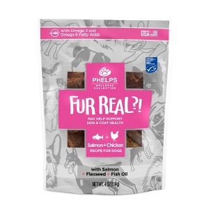 Phelps Wellness Collection Fur Real Skin & Coat Salmon & Chicken Recipe Dog Treats 4.5 oz - 1 of 4