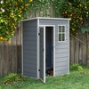 Outsunny Resin Outdoor Storage Shed, 59.5" x 36.25" Garden Shed with Lock, Vent & Window for Backyard, Patio, Garage, Lawn, Gray - image 2 of 4