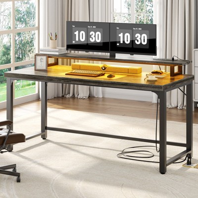 Aheaplus Computer Desk with Charging Station