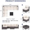 7Pcs PE Rattan Patio Conversation Set with Sectional Sofa & Coffee Table, Outdoor Furniture for Garden, Poolside, and Backyard, Brown/White - 2 of 4