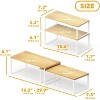 2-Pack Kitchen Cabinet Shelf Racks, Expandable Spice Rack for Pantry & Cupboard Storage, Black & Natural - 2 of 4