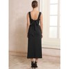 INSPIRE CHIC Women's Bow Tie Backless Square Neck Sleeveless Ruched Bodycon Dresses - 4 of 4